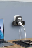 akım korumalı priz gece lambalı 3'LÜ Priz 2XUSB 2XType-C Çıkışlı Grup Priz Çoğaltıcı - 5