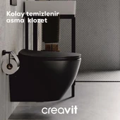 Creavit Free Asma Klozet (FE320.SM) + Duck Yavaş Kapanan Kapak Mat Siyah 2'li Set - 7