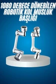180 Derece Dönebilen Fonksiyonel Paslanmaz Çelik Robotik Kol Musluk Başlığı - 1