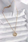 316L Çelik Gold Renk Zincir Gold Altın Model Kadın Kolye thumbnail 2