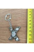 "X" HARFİ - Kıyı Esintisi Harf Anahtarlık (A–Z) – Gerçek Deniz Kabuğu, Kum ve Şeffaf Epoksi– El Yap - 3