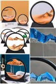 7 Inç Mavi Orta Boy Dekoratif Yuvarlak Şık Kum Tablosu Modern Dekoratif Süs - 4