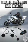 Kask Kulaklığı Motosiklet Intercom Interkom Dinleme Konuşma Özellikli Su Geçirmez - 2
