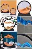 7 Inç Mavi Orta Boy Dekoratif Yuvarlak Şık Kum Tablosu Modern Dekoratif Süs - 4