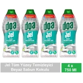 Doa Jel Tüm Yüzey Beyaz Sabun Kokulu Yüzey Temizleyici 750 Ml x 4 Adet thumbnail 1
