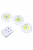 Dolap Işığı Mutfak Rafı Işığı Uzaktan Kumandalı 3 Lü Spot Led Lamba - 5