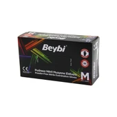 BEYBİ M SİYAH PUDRASIZ NİTRİL MUAYENE ELDİVENİ 100LÜ (5250) - 1