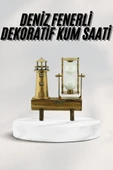 Hediyelik Kum Saati Retro Dekoratif Deniz Feneri Kum Saati - 1