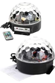 Küre Disko Topu Müzik Çalar Renkli Lazer Işıklı Bluetooth Disko Parti Işığı Kumandalı - 4