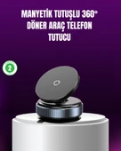 Araç İçi Manyetik Telefon Tutucu 360° Döner Vakumlu Stand - 1