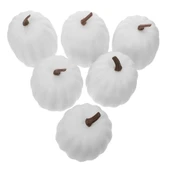 Halloween Cadılar Bayramı Beyaz Mini Balkabağı 5X4 cm 6 Adet - 1
