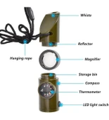 Çok Fonksiyonlu Fenerli Dereceli Pusulalı Büyüteçli Düdük thumbnail 4