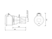 Bemis CEE Norm 5X32A 380V IP44 Uzatma Priz thumbnail 2