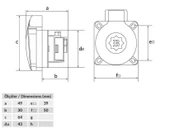 Bemis 1X16A 200/250V Mavi Pano Prizi Yatay Giriş IP44 thumbnail 3
