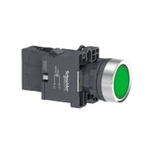 Schneider Electric XA2EW33M1 Yeşil Ledli Yaylı Buton 220V AC/DC - 1