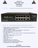 Anunnaki 3038GE 8 Port Gigabit PoE Switch 22Gbps, 120W Güç 2 Uplink+SFP AI Watchdog VLAN thumbnail 3