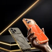 iPhone 17 Pro Kılıf Kablosuz Şarj Özellikli Şeffaf Kamera Kontrol Butonlu Lugano Kapak thumbnail 2