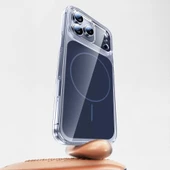 iPhone 17 Pro Kılıf Kablosuz Şarj Özellikli Şeffaf Kamera Kontrol Butonlu Lugano Kapak thumbnail 1