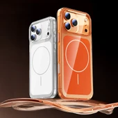 iPhone 17 Pro Kılıf Kablosuz Şarj Özellikli Şeffaf Kamera Kontrol Butonlu Lugano Kapak thumbnail 7