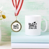 Kişiye Özel Kitap Sever Temalı Kupa Bardak ve Madalya - MK15 - 1