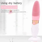 Derin Gözenek Temizliği İçin İnce Kaba Silikon Uçlu Elektrikli Yüz Temizleme Fırçası thumbnail 4