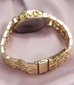 Zarif Ve Şık Özel Tasarım Zirkon Taşlı Metal Bayan Kol Saati (gold) thumbnail 3