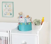 Baby Kullanımı Kolay Desenli Taşınabilir Düzenleyici Püsküllü Yuvarlak Sepet(yeşil) thumbnail 1