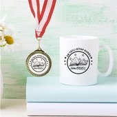 Kişiye Özel Kitap Sever Tasarımlı Kupa Bardak ve Madalya - MK09 - 1