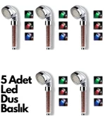 5 Adet Tasarruflu Boncuklu Ledli Duş Başlık-pil Veya Elektrik Gerekmez Kinetik Enerjili thumbnail 1
