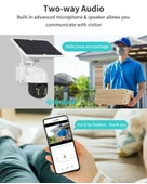 Wifi Uygulamalı Gece Görüşlü Solar Güneş Enerjili Kamera Akıllı Dış Mekan Güvenlik Kamerası thumbnail 2