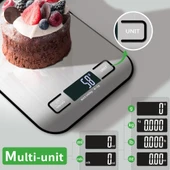 Dijital Mutfak Terazisi Paslanmaz Çelik Elektronik Lcd Ağırlık 5 Kg Ölçeklii Pişirme Ölçü Aleti thumbnail 2