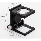 -28x28 Mm Katlanır Sayaçlı Metal Lüp, 2 Led Işıklı Büyüteç Tekstil Th9005a thumbnail 2