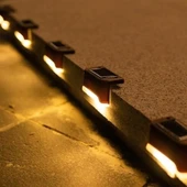 Solar Güneş Enerjili Şarj Edilen Köşebent Merdiven Veranda Bahçe Yolu Led Lamba Işık 4 Adet thumbnail 6
