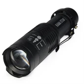 Km 87 Polis Tipi Zoomlu Şarjlı Metal Dağ Kamp Cep Feneri thumbnail 1