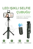 Led Işıklı Selfie Çubuğu Bluetooth Kumandalı Kablosuz Tripot Selfie Monopod Selfie Stick thumbnail 1