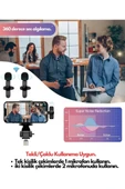 Type-c Çiftli Kablosuz Yaka Mikrofonu Seti - Youtube, Tiktok, Vlog Ve Canlı Yayınlar İçin Telefon Uyumlu Çift Mikrofon thumbnail 6