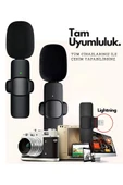 Type-c Çiftli Kablosuz Yaka Mikrofonu Seti - Youtube, Tiktok, Vlog Ve Canlı Yayınlar İçin Telefon Uyumlu Çift Mikrofon thumbnail 3