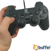 Çift Titreşimli Usb Kablolu Oyun Kolu Pc Uyumlu Vibration Gamepad - 4
