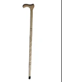 Ahşap Baston, Asa, Kıvrımlı Desenli, 90cm thumbnail 1