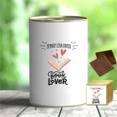 Kişiye Özel Book Lover Tasarımlı Hediye Çikolata Konservesi - MK04 - 1