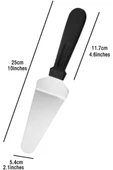 Paslanmaz Çelik Plastik Saplı Üçgen Pasta Kek Pizza Servis Spatulası Kürek thumbnail 2