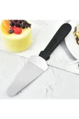 Paslanmaz Çelik Plastik Saplı Üçgen Pasta Kek Pizza Servis Spatulası Kürek thumbnail 1