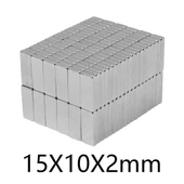 5 Adet 15x10x1.5 Mm Köşeli Neodyum Mıknatıs N35 Magnet Dayanıklı Nikel Kaplama thumbnail 2