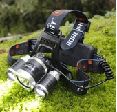 Boruit T6 Kafa Feneri 5000 Lumens 3Xcree Xm-T6+2R5 Lamba Led Kamp Lambası - 3