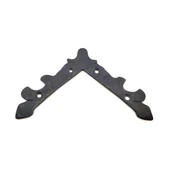 Antika Tarz Dekoratif Pirinç Lale Köşe Gönye - Üst, 133x133 mm, Oksit - 1