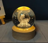 Unicorn Tasarımlı Işıklı Cam Küre Cap 6 Cm Kod 54 - 1