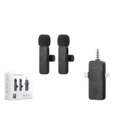 Kablosuz Çift Mikrofon 3.5 Mm + Type-C + Lıghtnıng Siyah HDX2782 - 1