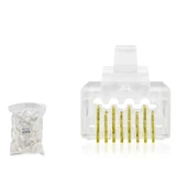 Cat6 Konnektör Ez Rj45 Delikli 100Lü Paket Şeffaf HDX5063 - 1
