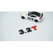 DK Tuning 3.2T Bagaj Siyah Kırmızı Yazı Logo Volkswagen İle Uyumlu - 2