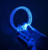 Mavi Led Işıklı Baskı Yapılabilen Pilli Bileklik Bilezik 1,5 cm Genişlik - 1
